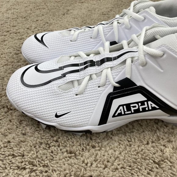 Nike Alpha Menace 3 Shark Mid Football Cleats Men's 12 White CV0582-100 - New - Picture 4 of 11